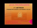 METHODS (PARAMETER PASSING & RETURNING A VALUE)