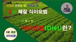 5기체질 식이요법과 식생활 개선법 강좌