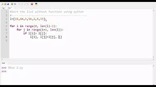 sort the list in accending order using python