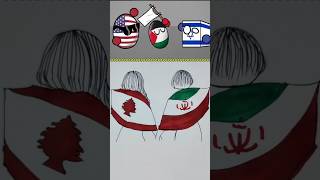 Lebanan 🇱🇧 and Iran 🇮🇷 flag drawing #trending #art #countryballs #shorts