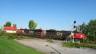 10 8 21 TWO CN TRAINS IN DORVAL - MONTREAL QC