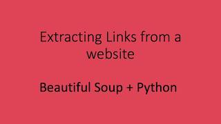 How to Scrape / Extract links from a webpage.