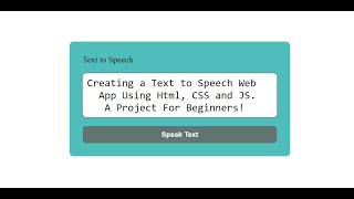 Text-to-Speech Web App Tutorial: Full Project with HTML, CSS, and JavaScript