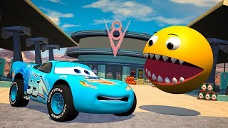 Future Cars 👻 McQueen Vs PACMAN (Dinoco Lightning McQueen)