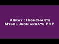 Array : Highcharts Mysql Json arrays PHP
