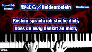 野ばら／シューベルト　Heidenröslein／Schubert【PianoKaraoke】ドイツ語歌詞付き