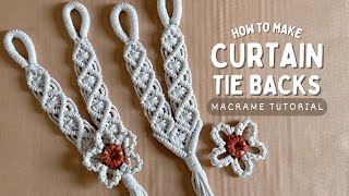 Macrame Tie Back Tutorial with Flower Design | Macrame Curtain Accessories