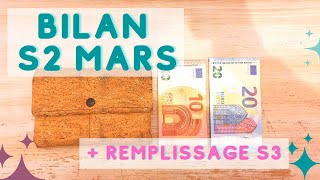 ENVELOPPES BUDGET | Bilan S2 Mars \u0026 remplissage S3