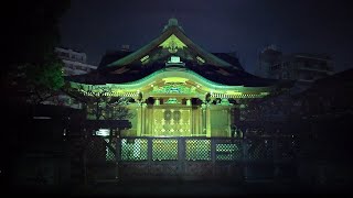 [4K] Tokyo Midnight Walk with Instrumental Music in Yushima Tenjin Shrine