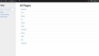 CS50 Web Programming with Python and Javascript Project 1 - Wiki