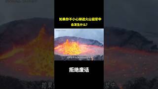 如果你不小心掉进火山岩浆中会发生什么？ #冷知识 #涨知识