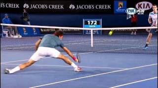 Double bounce by Federer during match against Murray in QF of Aus Open, 2014