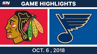 NHL Highlights | Blackhawks vs. Blues - Oct. 6, 2018