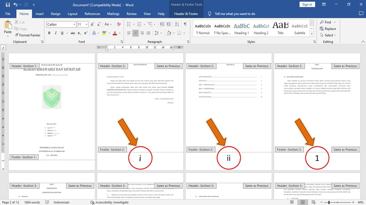 CARA BUAT NOMOR HALAMAN MAKALAH OTOMATIS DENGAN MICROSOFT WORD MUDAH ...