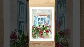 A Beautiful Watercolor Window Painting
