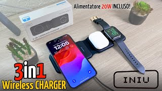 INIU 3 in 1 Travel WIRELESS CHARGER for Apple Products!