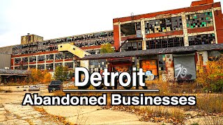 Detroit Abandoned Businesses Downtown Detroit Walk | UHD 5K 60FPS