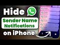 How to Hide WhatsApp Sender Name and Message from iPhone Notifications Lock Screen? ✅ New ✅ Working