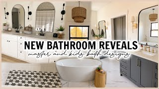 NEW CONSTRUCTION BATHROOM REVEALS | design tips, what we would do different, & s
