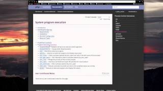 program execution functions in php