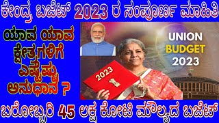 ಕೇಂದ್ರ ಬಜೆಟ್ - 2023 ರ ಸಂಪೂರ್ಣ ಮಾಹಿತಿ|Union Budget 2023|ಬರೋಬ್ಬರಿ 45 ಲಕ್ಷ ಕೋಟಿ ಮೌಲ್ಯದ ಬಜೆಟ್