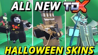 ALL NEW SKINS in TDX HALLOWEEN UPDATE!  Tower Defense X, Chapter 3, Chapter 2, Chapter 1 (Roblox)