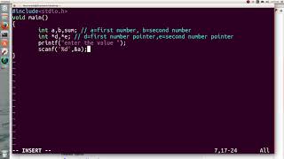 Add two numbers using pointers | C Programming | Ubuntu | Linux