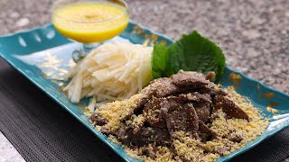 Pan-cooked beef salad (Sogogi chapssal-gui: 소고기 찹쌀구이)