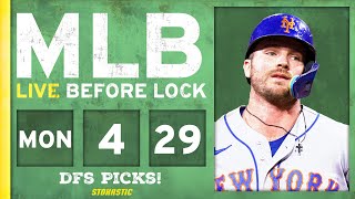 MLB DFS Picks Today 4/29/24: DraftKings & FanDuel Baseball Lineups | Live Before Lock