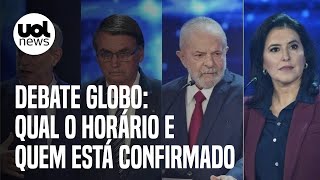 Debate na Globo para presidente com Lula e Bolsonaro: veja que horas começa e como assistir