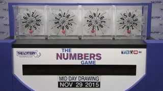 Midday Numbers Game Drawing: Sunday, November 29, 2015