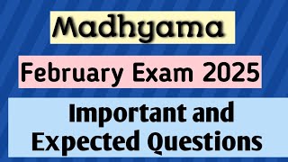 Madhyama February Exam 2025 / Important and Expected Questions with Model Question Papers