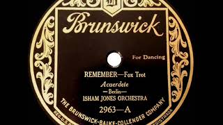 1925 HITS ARCHIVE: (You Forgot To) Remember - Isham Jones (instrumental)