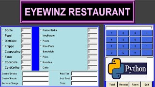 Restaurant Billing System| Python tkinter Project | Source Code | Create Graphic User Interfaces