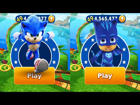 Sonic Dash vs Tag con Ryan – Catboy PJ Masks vs Movie Sonic – Todos los personajes desbloqueados