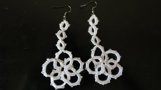 Needle Tatting flower earrings