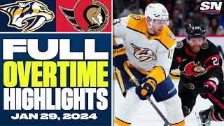 Nashville Predators at Ottawa Senators | FULL Overtime Highlights - January 29, 2024