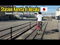 suasana stasiun kereta di pedesaan jepang