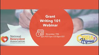 Grant Writing 101 Webinar