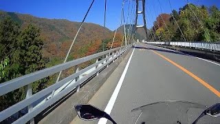 道志川温泉 紅椿の湯 ⇒ 国道413号 道志みち経由 ⇒ 国道412号 関交差点 バイク走行動画