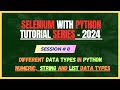 8. Different Data Types in Python | What are Numeric, String and List Data Types in Python ?