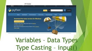 2 variables - data types - type casting - input function