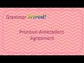 Pronoun Antecedent Agreement