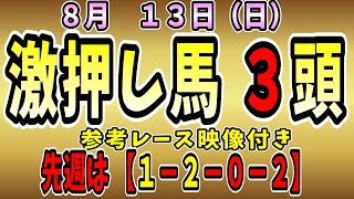 【関谷記念】【予想】　中央競馬　８月１３日の推奨馬です