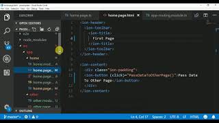 data transfer between pages in ionic4