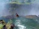 Jumping into Devil's Pool at Victoria Falls