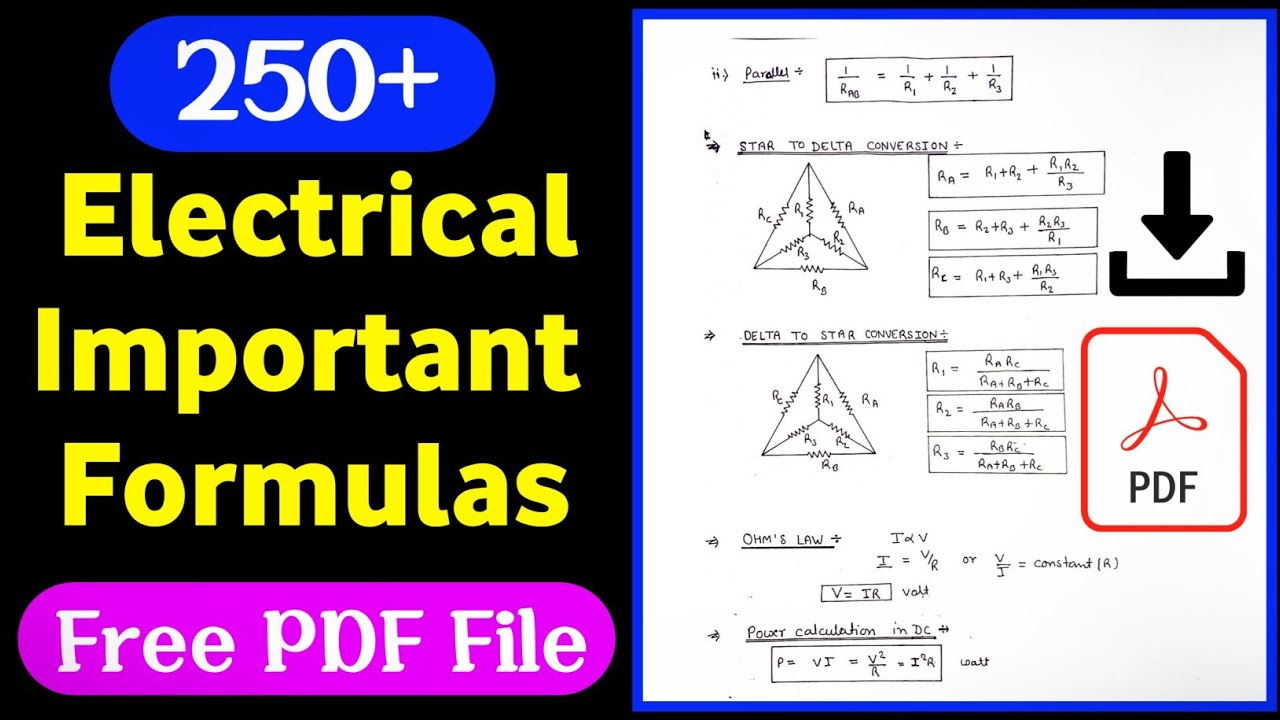 Basic Electrical Engineering Formulas