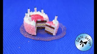 Polymer Clay Miniature - Birthday Cake