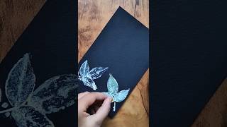 how to make easy painting with leaf | art with leaves 🌿#shorts