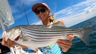 First ever STRIPED BASS Fishing in Boston!